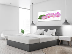 Glass Print Wall Art – Image on Glass 125 x 50 cm (? 50” x 20”) ; Orchid 8