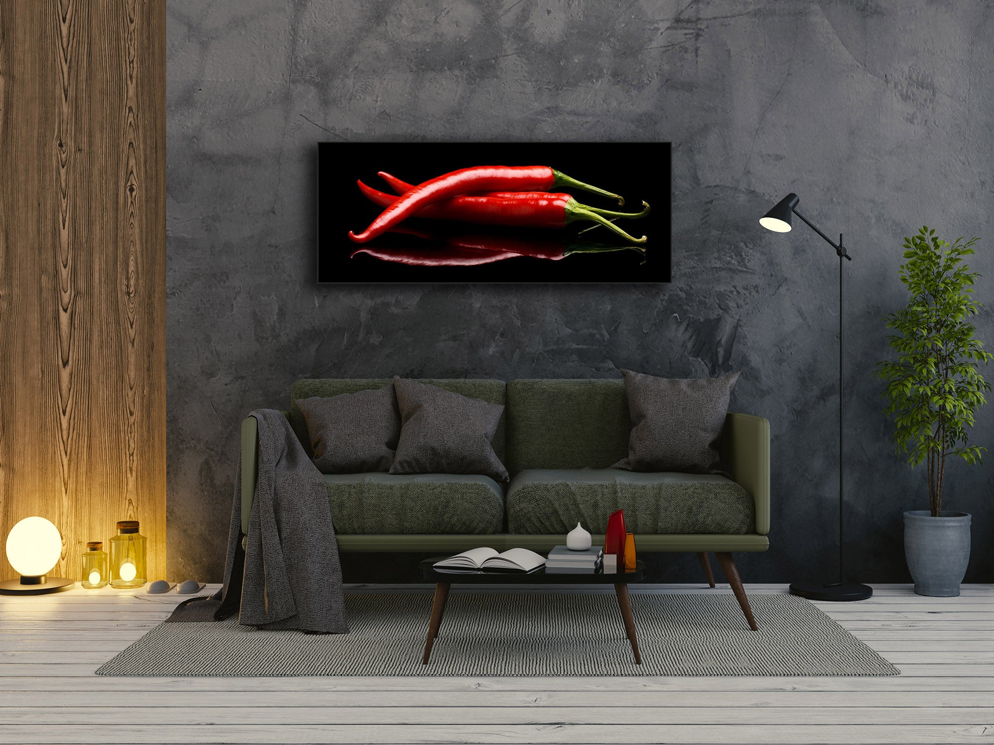 Glass Print Wall Art – Image on Glass 125 x 50 cm (? 50” x 20”) ; Pepper