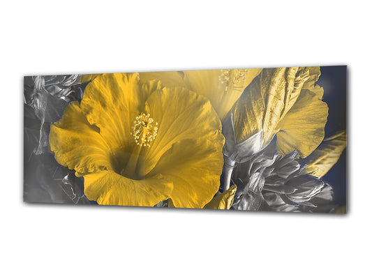 Glasdruck-Wandkunst – Bild auf Glas 125 x 50 cm (≈ 50” x 20”) ; Blume 19