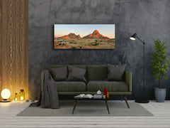 Arte mural con impresión en vidrio: imagen sobre vidrio de 125 x 50 cm (≈ 50” x 20”); Montañas 21