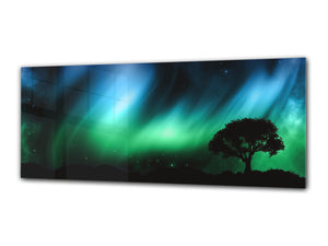 Glass Print Wall Art – Image on Glass 125 x 50 cm (≈ 50” x 20”) ; Aurora australis