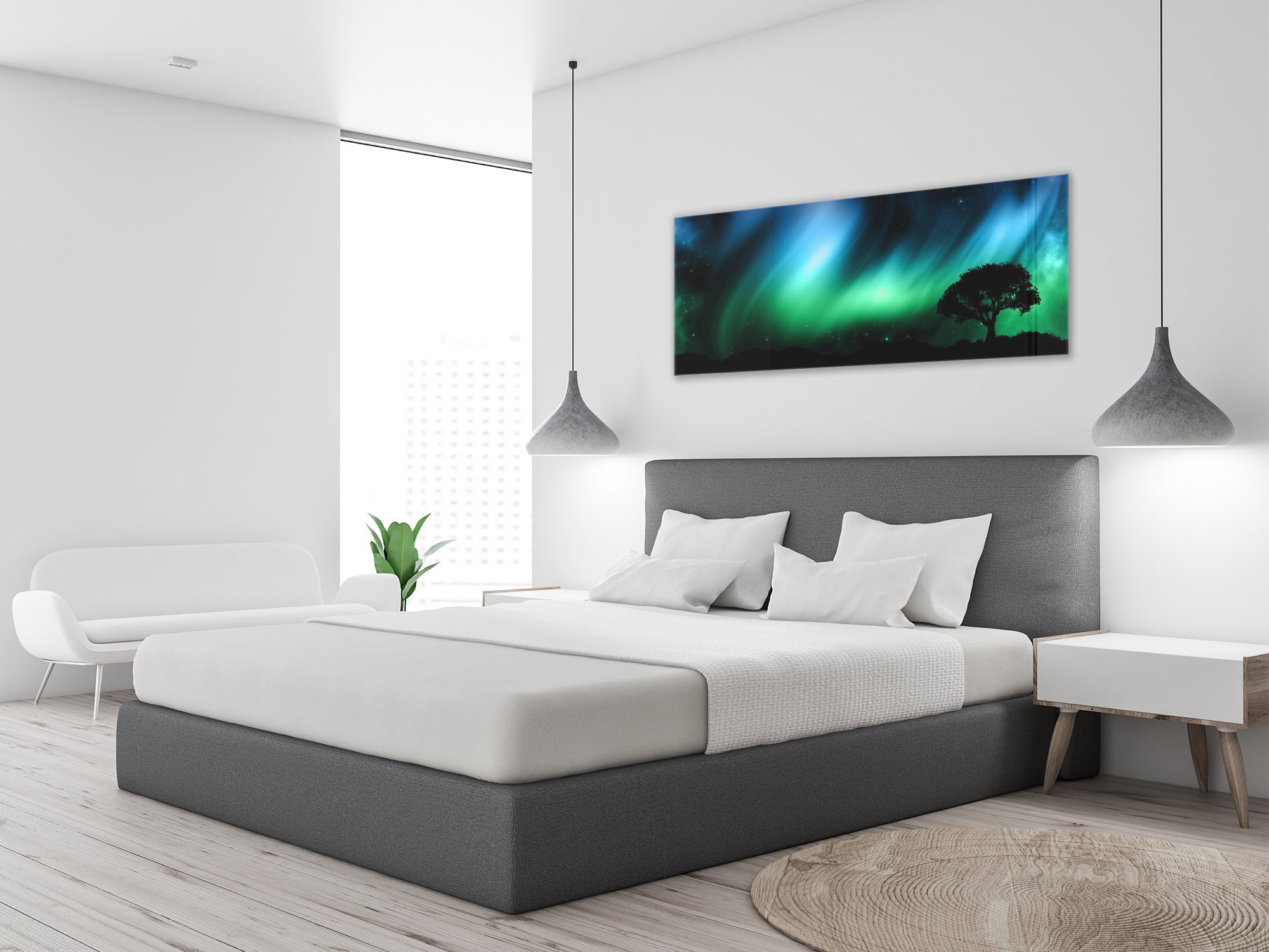 Glass Print Wall Art – Image on Glass 125 x 50 cm (? 50” x 20”) ; Aurora australis