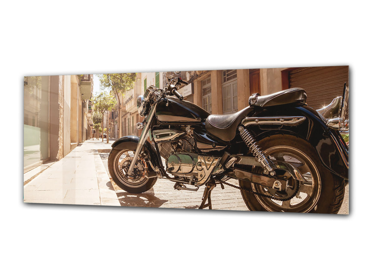 Glass Print Wall Art – Image on Glass 125 x 50 cm (? 50” x 20”) ; Motorcycle 2