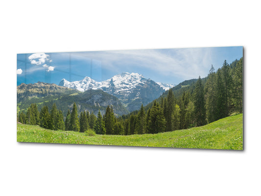 Glass Print Wall Art – Available in 5 different sizes – Nature Series 01A: Snowy mountain tops