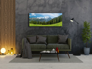 Glass Print Wall Art – Available in 5 different sizes – Nature Series 01A: Snowy mountain tops