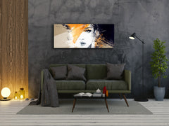 Arte mural con impresión en vidrio: imagen sobre vidrio de 125 x 50 cm (≈ 50” x 20”); Diseño 7