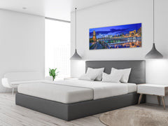 Glass Print Wall Art – Image on Glass 125 x 50 cm (? 50” x 20”) ; Bridge by night