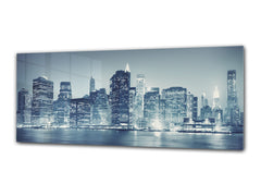 Glass Print Wall Art – Image on Glass 125 x 50 cm (? 50” x 20”) ; City by Night 27