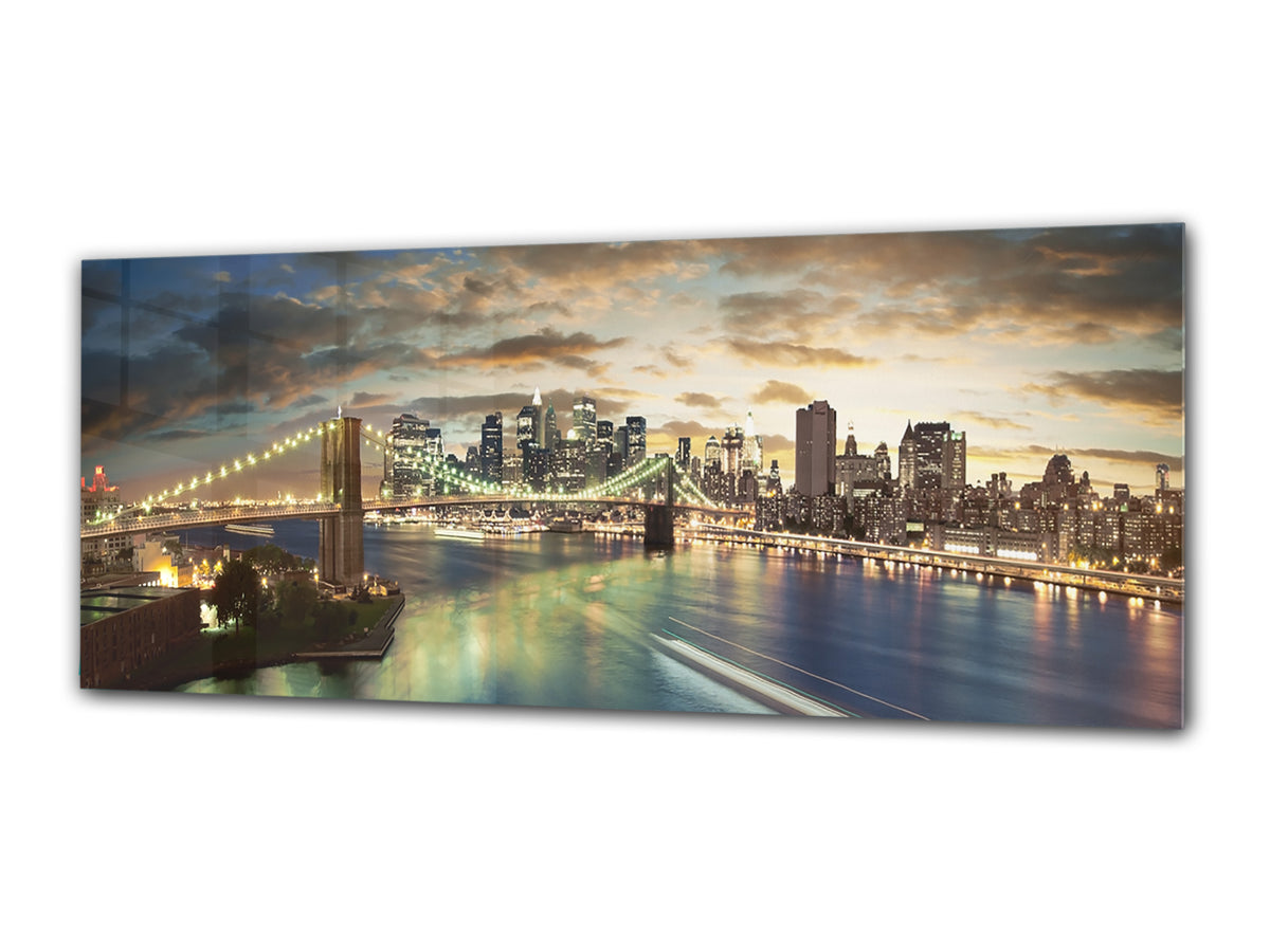 Wall Picture behind Tempered Glass 125 x 50 cm (? 50” x 20”) ; City 5