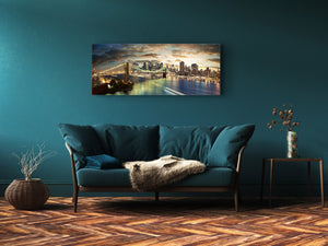 Wall Picture behind Tempered Glass 125 x 50 cm (≈ 50” x 20”) ; City 5