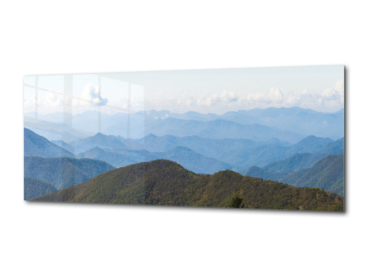 Cuadro de vidrio moderno – Disponible en 5 tamaños diferentes – Serie Naturaleza 01C: Parque Nacional de las Montañas Humeantes