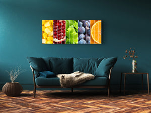 Glass Print Wall Art – Image on Glass 125 x 50 cm (≈ 50” x 20”) ; Fruits 2