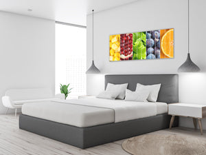 Glass Print Wall Art – Image on Glass 125 x 50 cm (≈ 50” x 20”) ; Fruits 2