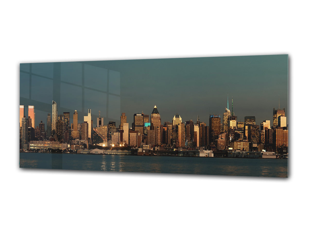 Glass Print Wall Art – Image on Glass 125 x 50 cm (? 50” x 20”) ; City by Night 29