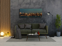 Glass Print Wall Art – Image on Glass 125 x 50 cm (? 50” x 20”) ; City by Night 29