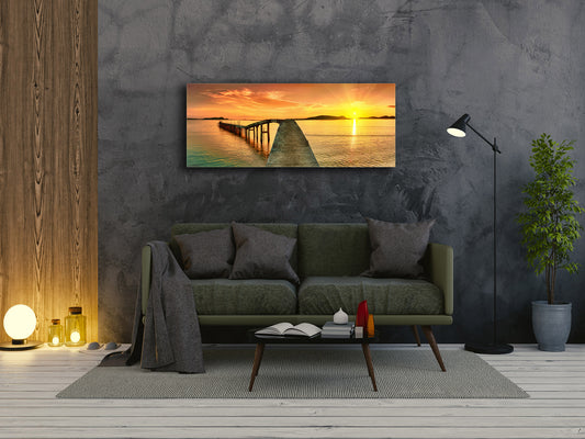 Glasdruck-Wandkunst – Bild auf Glas 125 x 50 cm (≈ 50” x 20”) ; Pier 8
