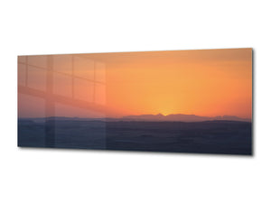 Glass Picture Wall Art  – Available in 5 different sizes – Nature Series 01D: Mountains on the horizon