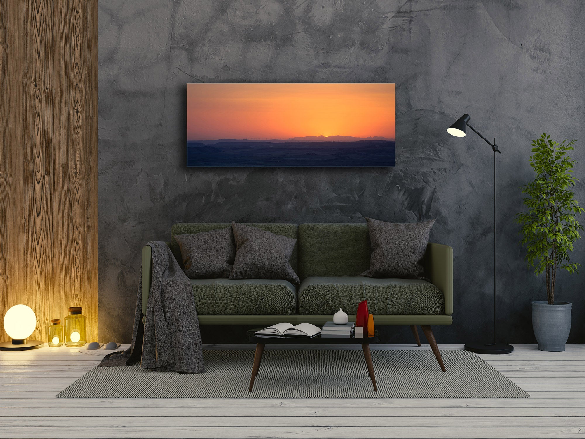 Glass Picture Wall Art  – Available in 5 different sizes – Nature Series 01D: Mountains on the horizon