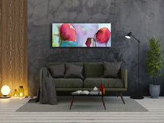 Glass Print Wall Art – Image on Glass 125 x 50 cm (? 50” x 20”) ; Poppies 5