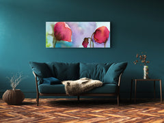 Glass Print Wall Art – Image on Glass 125 x 50 cm (? 50” x 20”) ; Poppies 5