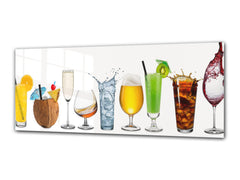 Glass Print Wall Art – Image on Glass 125 x 50 cm (? 50” x 20”) ; Drinks 3