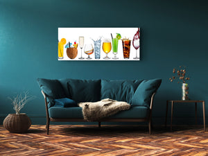 Glass Print Wall Art – Image on Glass 125 x 50 cm (≈ 50” x 20”) ; Drinks 3