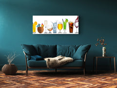 Glass Print Wall Art – Image on Glass 125 x 50 cm (? 50” x 20”) ; Drinks 3