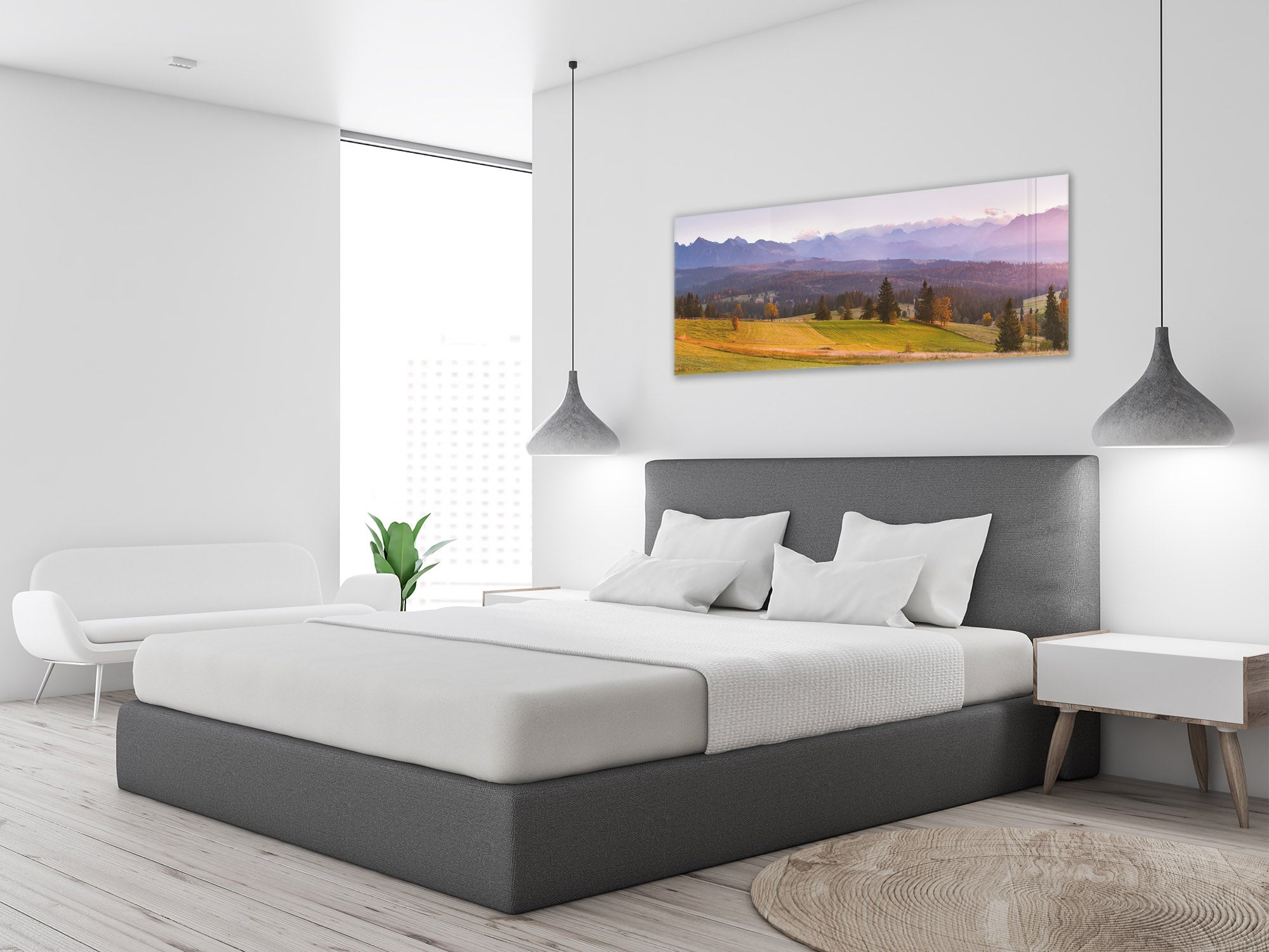 Glass Print Wall Art – Image on Glass 125 x 50 cm (? 50” x 20”) ; Mountains 20
