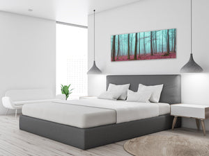 Glass Print Wall Art – Image on Glass 125 x 50 cm (≈ 50” x 20”) ; Forest 18