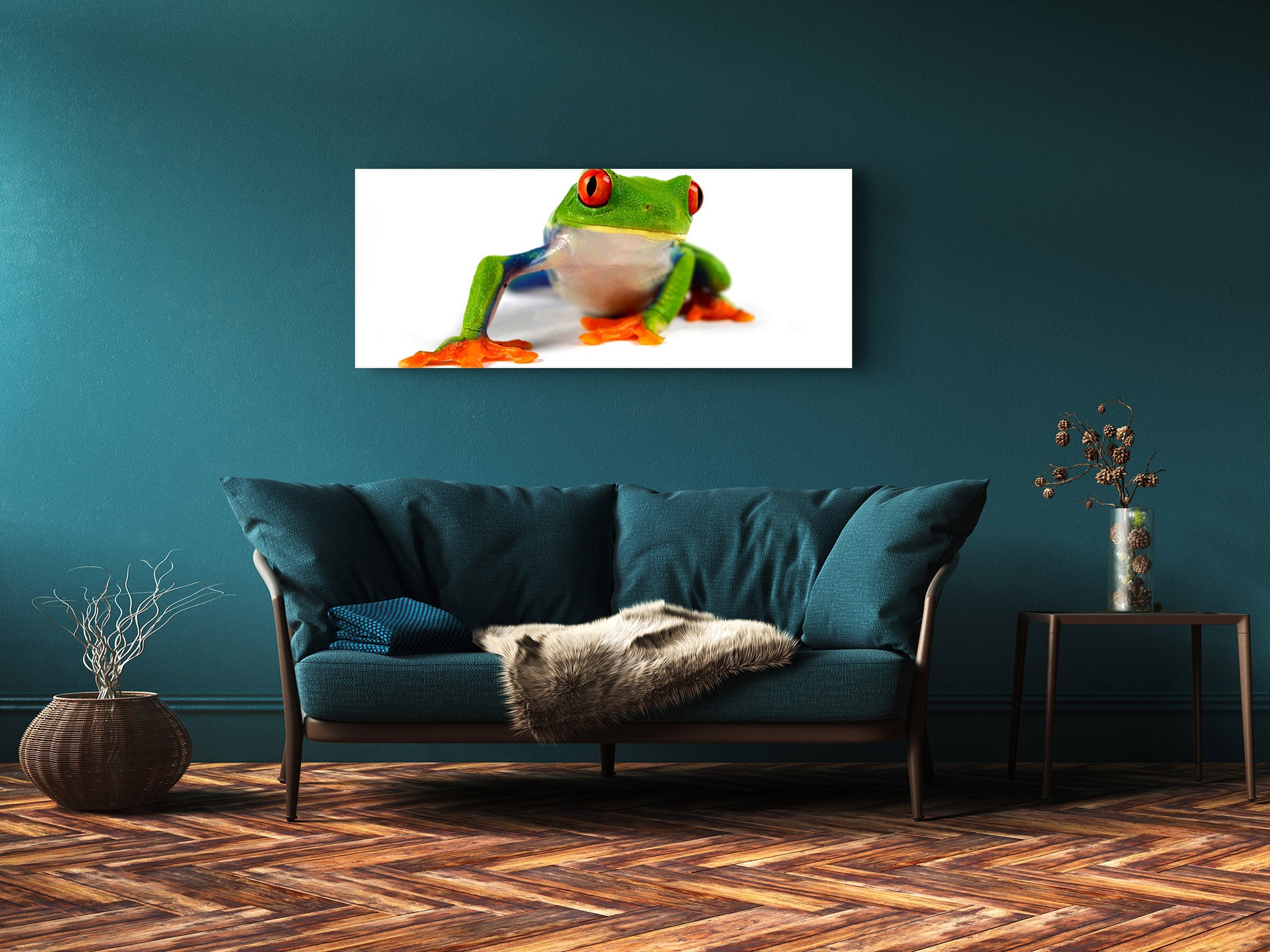 Glass Print Wall Art – Image on Glass 125 x 50 cm (? 50” x 20”) ; Mr. Frog