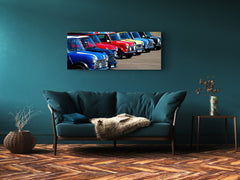Glass Print Wall Art – Image on Glass 125 x 50 cm (? 50” x 20”) ; Cars