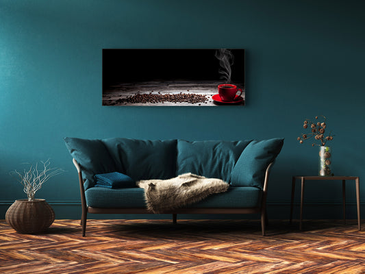 Glass Print Wall Art – Image on Glass 125 x 50 cm (? 50” x 20”) ; Coffee 1