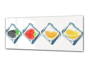 Glass Print Wall Art – Image on Glass 125 x 50 cm (≈ 50” x 20”) ; Fruits 1