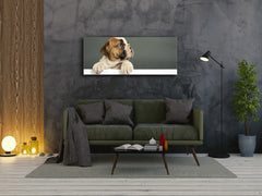 Glass Print Wall Art – Image on Glass 125 x 50 cm (? 50” x 20”) ; Puppy