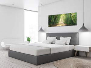 Glass Print Wall Art – Image on Glass 125 x 50 cm (≈ 50” x 20”) ; Forest 17