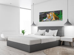 Glass Print Wall Art – Image on Glass 125 x 50 cm (? 50” x 20”) ; Tiger 3