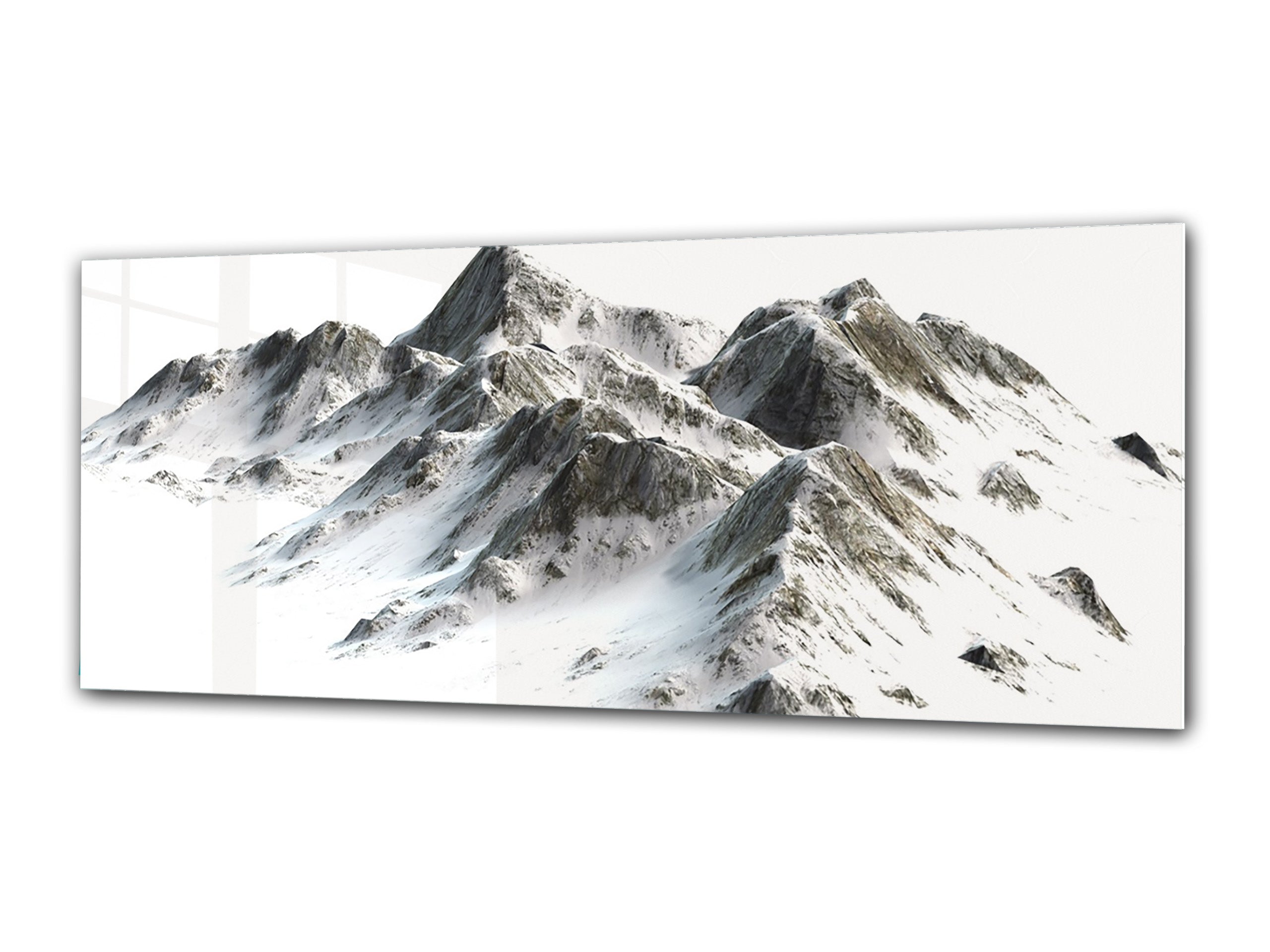 Glasdruck-Wandkunst – Bild auf Glas 125 x 50 cm (≈ 50” x 20”); Berge 23