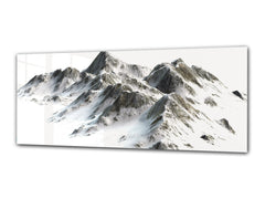 Glasdruck-Wandkunst – Bild auf Glas 125 x 50 cm (≈ 50” x 20”); Berge 23