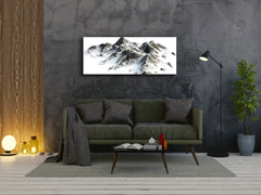 Glasdruck-Wandkunst – Bild auf Glas 125 x 50 cm (≈ 50” x 20”); Berge 23