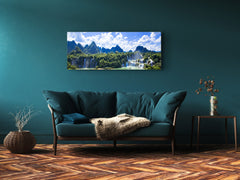 Glass Print Wall Art – Image on Glass 125 x 50 cm (? 50” x 20”) ; Waterfall