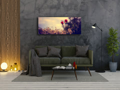 Glass Print Wall Art – Image on Glass 125 x 50 cm (? 50” x 20”) ; Poppies 6