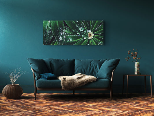Wall Art Glass Print Picture 125 x 50 cm (? 50” x 20”) ; Leaf 2