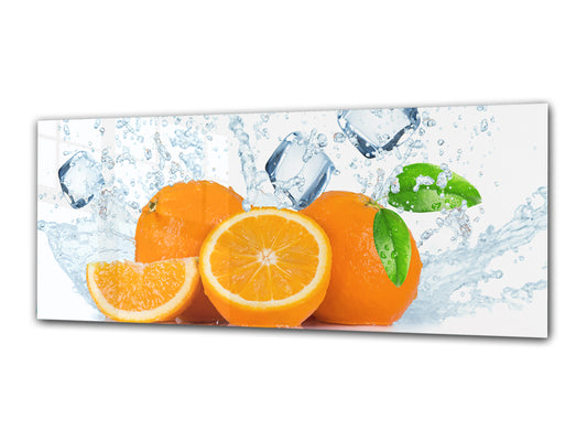 Glasdruck-Wandkunst – Bild auf Glas 125 x 50 cm (≈ 50” x 20”) ; Orange