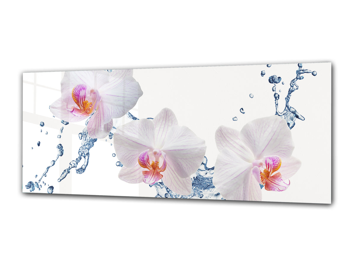 Glass Print Wall Art – Image on Glass 125 x 50 cm (? 50” x 20”) ; Orchid 2
