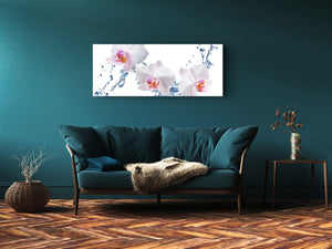 Glass Print Wall Art – Image on Glass 125 x 50 cm (≈ 50” x 20”) ; Orchid 2