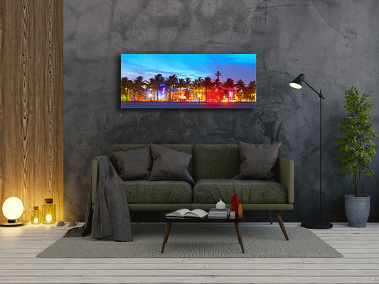 Wall Art Glass Print Picture 125 x 50 cm (? 50” x 20”) ; Palm Trees 2