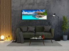 Wall Art Glass Print Picture 125 x 50 cm (? 50” x 20”) ; Beach 6