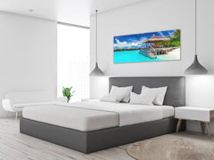 Wall Art Glass Print Picture 125 x 50 cm (? 50” x 20”) ; Beach 6