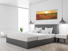 Glass Print Wall Art – Image on Glass 125 x 50 cm (? 50” x 20”) ; Poppies 4