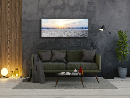 Wall Picture behind Tempered Glass 125 x 50 cm (? 50” x 20”) ; City 4